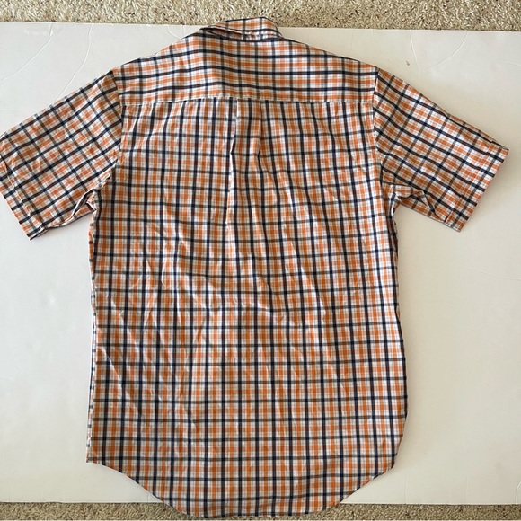 Arrow Orange and Blue Plaid Button-down Short Sleeve Shirt - Picture 3 of 3